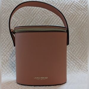 Laura Mercier Top Zip Peach Pink Bucket Bag For Cosmetics / Travel